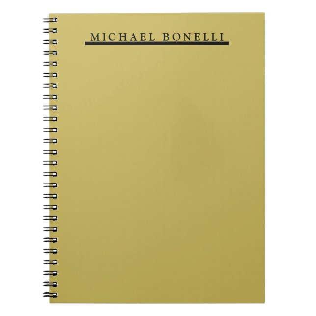 Carnet Simple Plain Moderne Elégant Vegas Couleur Or (Devant)