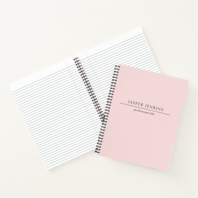 Carnet Simple Rose Professionnel Minimal Moderne (Intérieur)