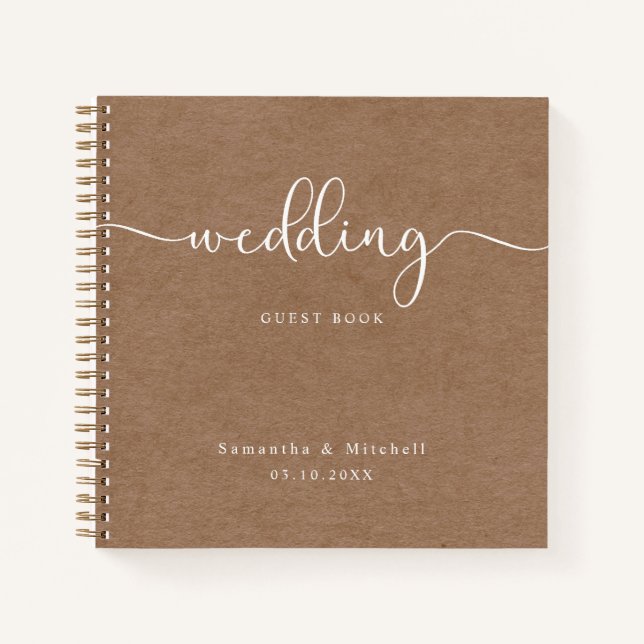 Carnet simple Rustique Mariage Guestbook (Devant)