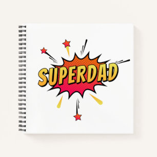 Carnet Simple Superdad Comique Retro Pop Art Ordinateur