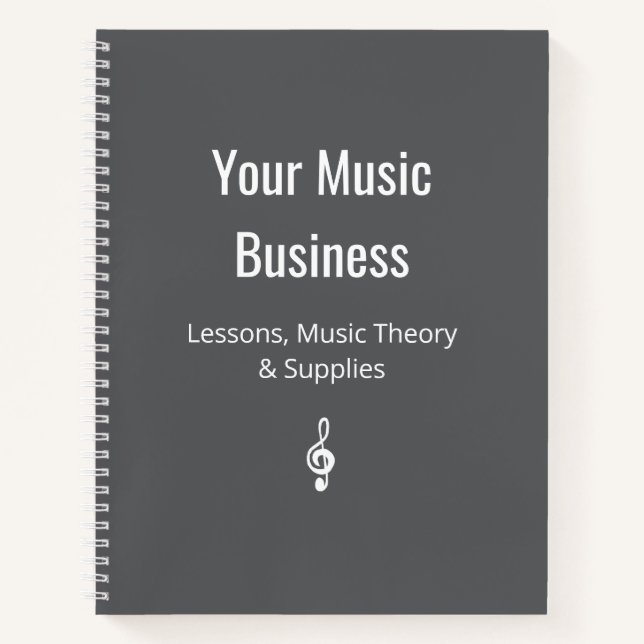 Carnet Simple Treble Clef Music Business Classic Grey (Devant)