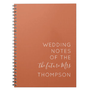 Carnet Simple Typographie Futur Mme Terracotta Mariage
