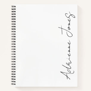 Carnet Simplement votre nom blanc et noir