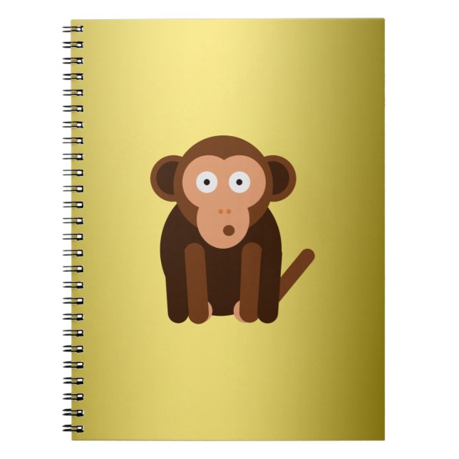 Carnet Singe mignon personnalisé (Devant)