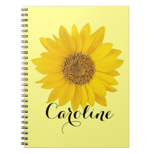 Carnet Single Sunflower with Custom Name