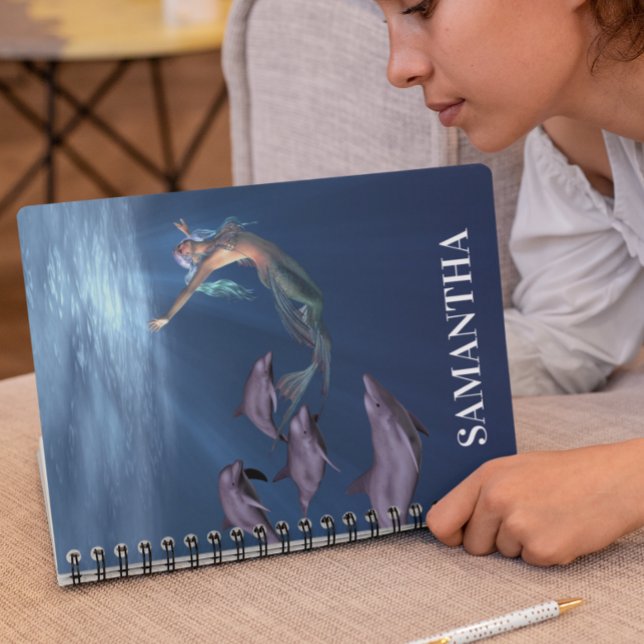 Carnet Sirène Avec Amis Dauphins Océan (Créateur téléchargé)