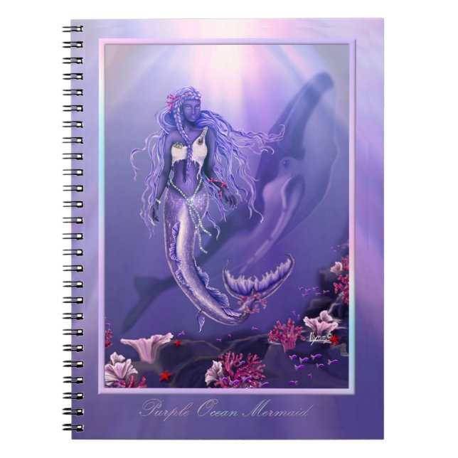 Carnet Sirène d'océan violet (Devant)