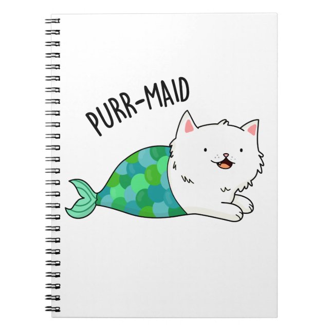 Carnet Sirène Purr-maid Chat Mignon Pun (Devant)