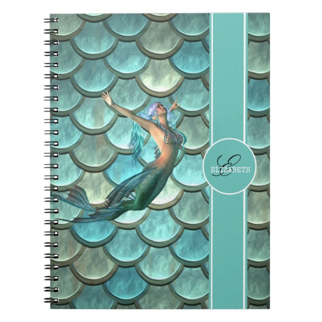 Carnet Sirène sur Écailles de Queue de Sirène - Personnal (Devant)