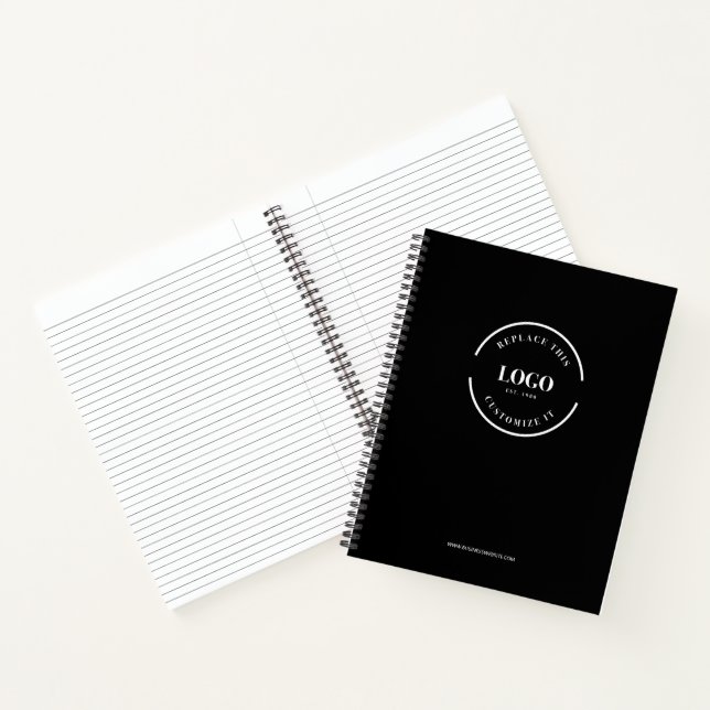 Carnet Site Web de logo personnalisé simple et grand noir (Intérieur)