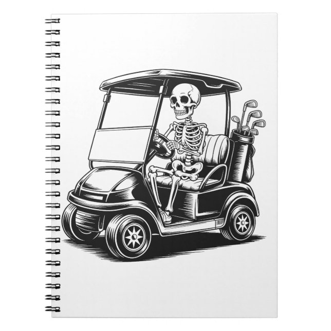 Carnet Skeletal Golfer Crâne Jouer Golf (Devant)
