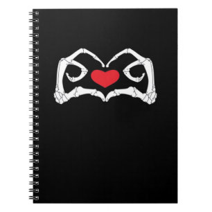 Carnet Skeleton Coeur Et Mains Drôle