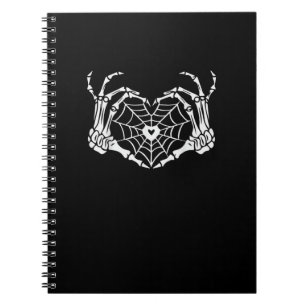 Carnet Skeleton Coeur main Spiderweb Halloween Cobweb Par