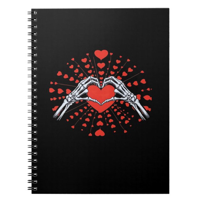 Carnet Skeleton Coeur main Valentines Jour drôle 2025 Ent (Devant)