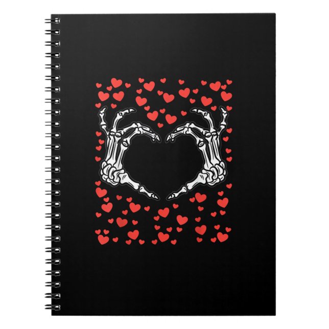 Carnet Skeleton Coeur main Valentines Jour Drôle Classiqu (Devant)