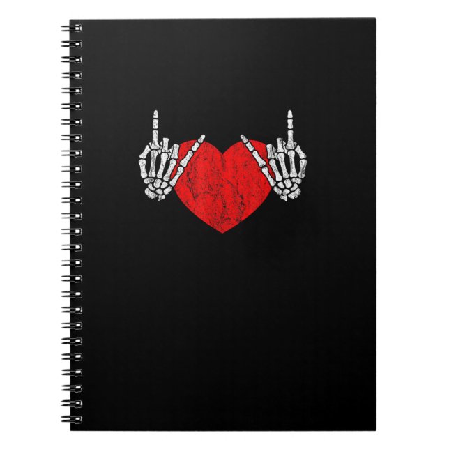 Carnet Skeleton Coeur Mains Et Rouleau, Valentines Hallow (Devant)