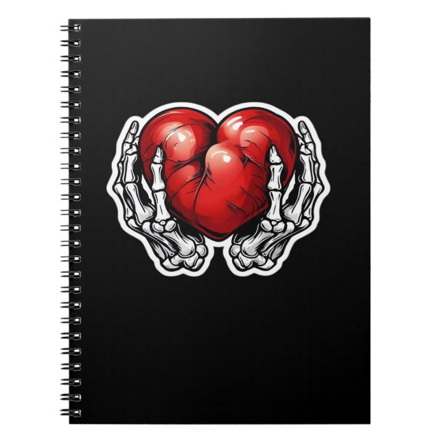 Carnet Skeleton Hands Hearts - Jolie Halloween (Devant)