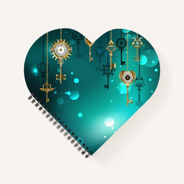 Carnet Skeleton Keys on Green Background (Devant)