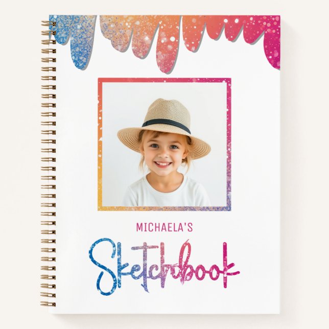 Carnet Sketbook Photo Enfants Typographie (Devant)