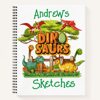 Carnet Sketch pour enfants Dinosaures