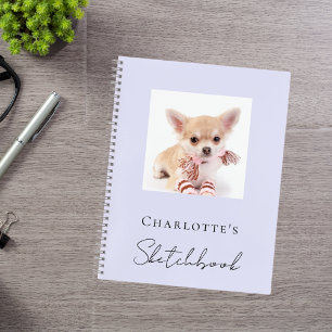 Carnet Sketchbook chien animal photo lavande violette