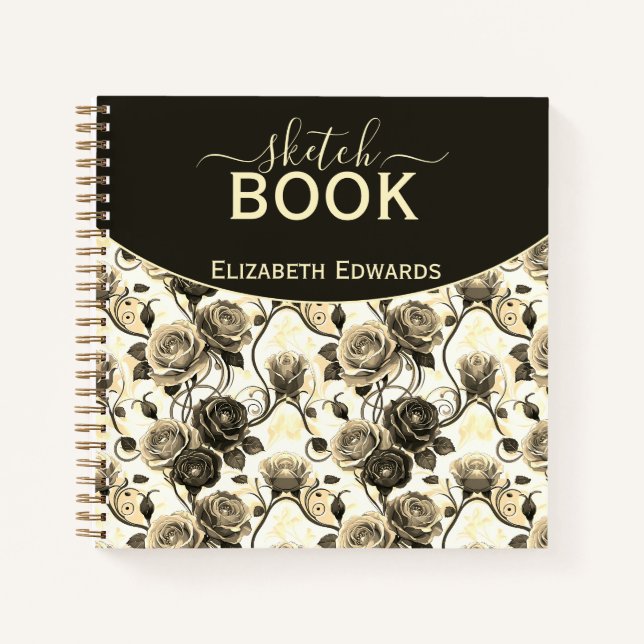 Carnet Sketchbook Elegancia Nocturna Carbón y Beige (Devant)