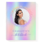 Sketchbook holographique rose violet photo fille