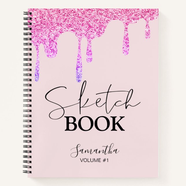 Carnet Sketchbook Pink Parties scintillant Drivers School (Devant)