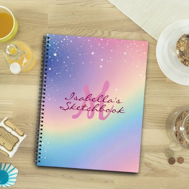 Carnet Sketchbook Rainbow Unicorn Parties scintillant (Créateur téléchargé)