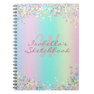 Carnet Sketchbook Unicorn Holographic Parties scintillant