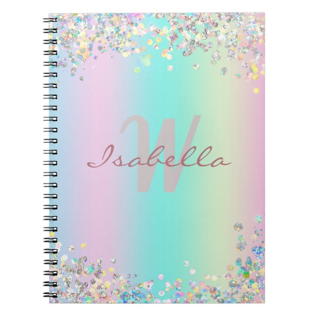 Carnet Sketchbook Unicorn Holographic Parties scintillant (Devant)