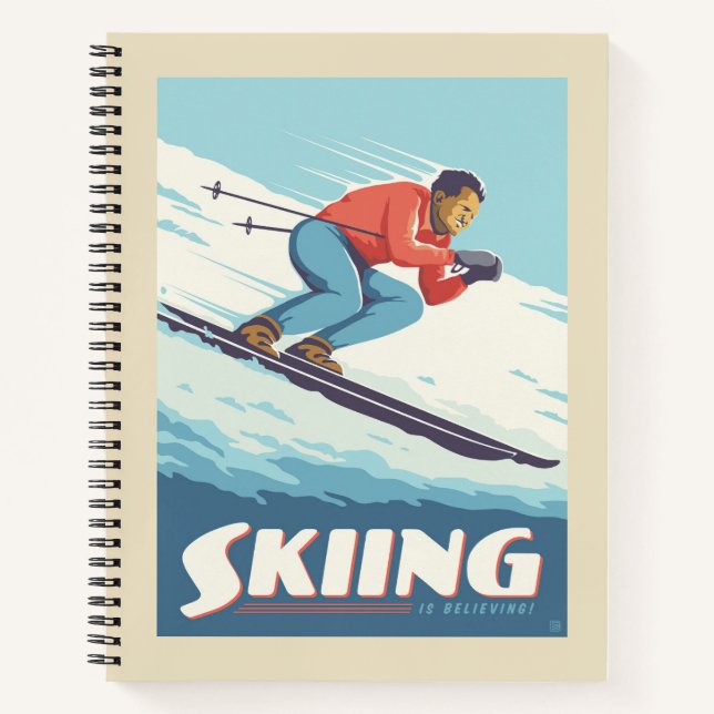 Carnet Ski est croire Retro Print (Devant)