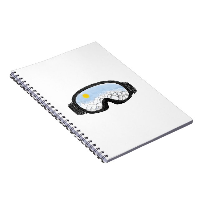 Carnet Ski Goggles Mountain View Illustration (Côté Droit)