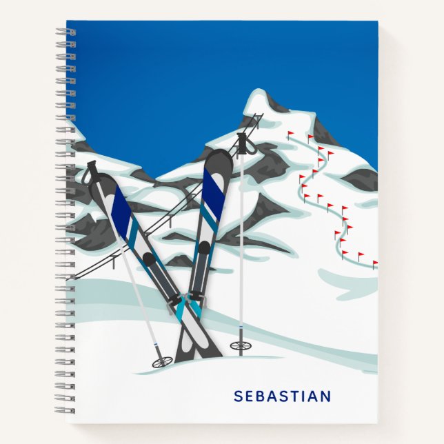 Carnet Ski moderne Ski d'hiver pistes de ski personnalisé (Devant)