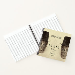 Carnet Skull Gay Mr Et Mr Vintage Retro Sepia Guest Book
