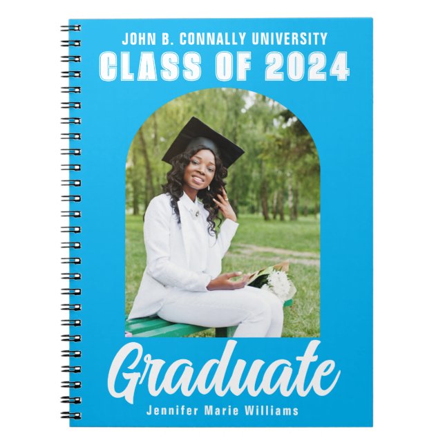 Carnet Sky Blue Graduate Photo Moderne Arch Graduate (Devant)