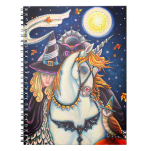 CARNET SLEEPY HOLLOW, HEADLESS GOTHIC WITCH, UNICORN, OWL