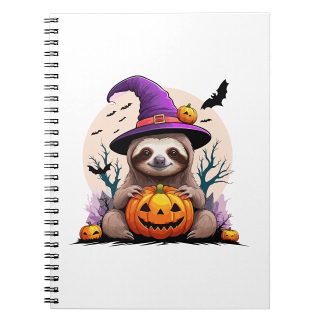 Carnet Sloth Casquette rose Halloween (Devant)