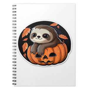 Carnet Sloth citrouille Halloween autocollant Surdimensio