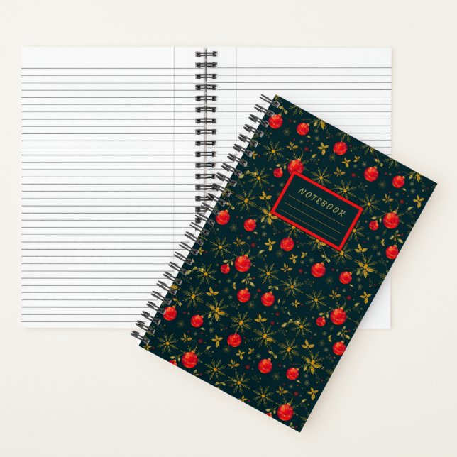Carnet Small Festive Christmas Notebook - Red Ornaments (À l'intérieur)