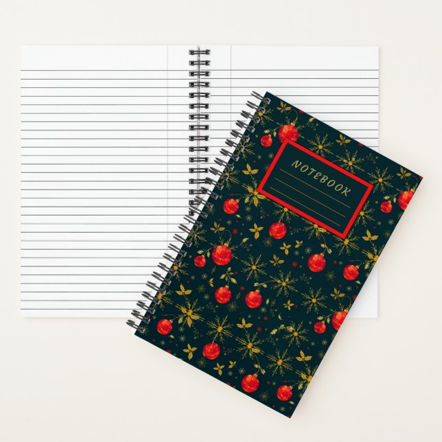 Carnet Small Festive Christmas Notebook - Red Ornaments (À l'intérieur)