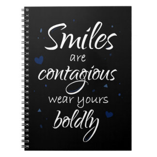 Carnet Smiles are contagious dark version notebook 