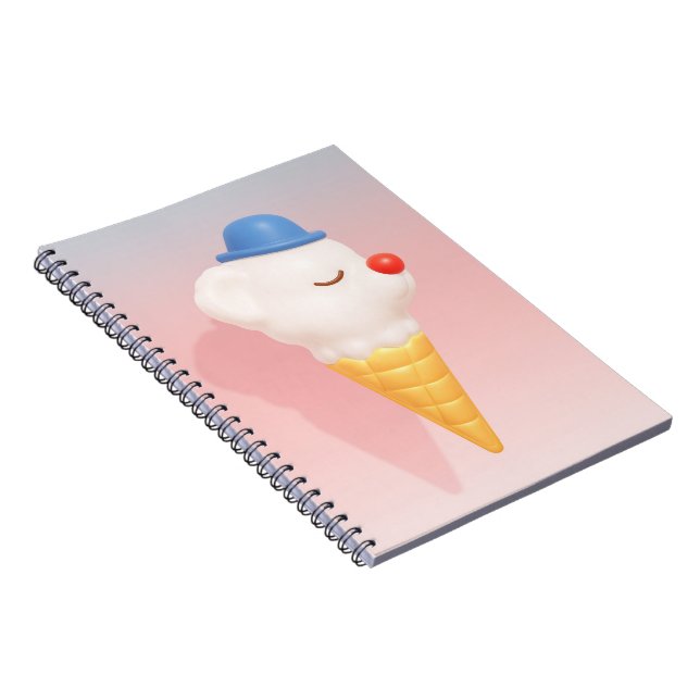 Carnet Smiley Cone: 3D Cute Dog Ice Cream Character Art (Côté Droit)