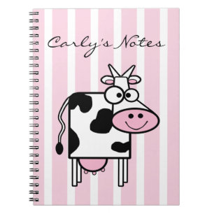 Carnet Smiling Cow Girly Animal Print Personalized