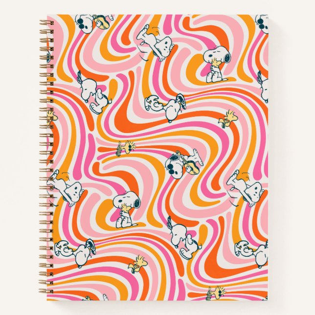Carnet Snoopy & Woodstock Super Vibes Motif orange (Devant)