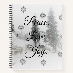 Carnet Snowfall Snowflakes Noël noir blanc sketch