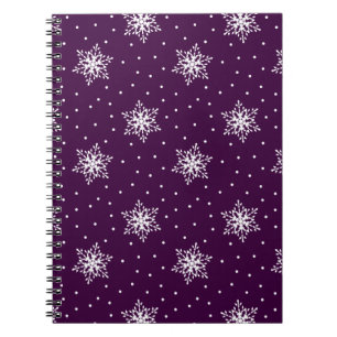 Carnet Snowflakes blancs avec motif Pois