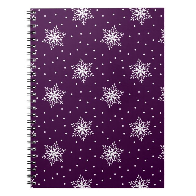 Carnet Snowflakes blancs avec motif Pois (Devant)