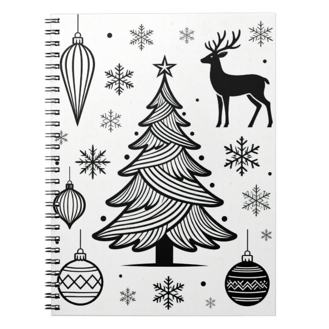 Carnet Snowflakes Line Art Notebook (Devant)