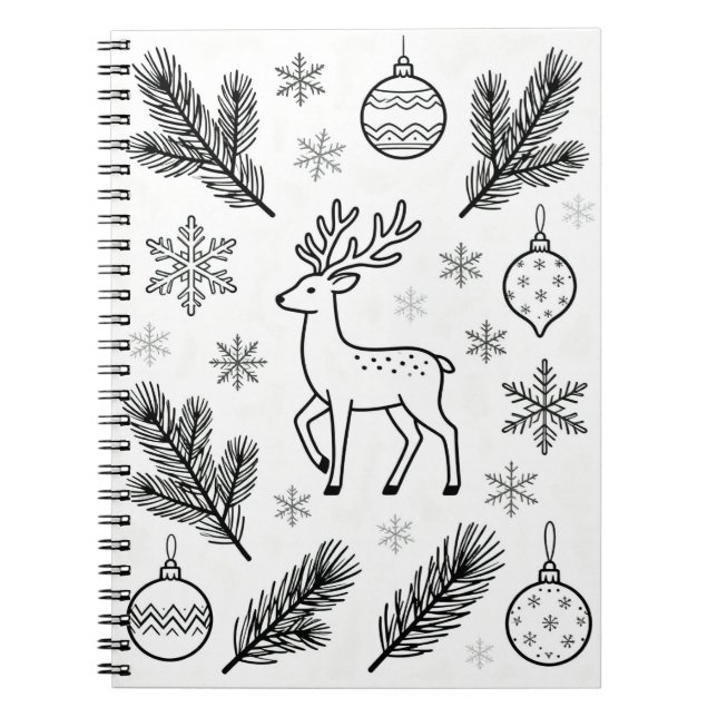 Carnet  Snowflakes Line Art Notebook (Devant)